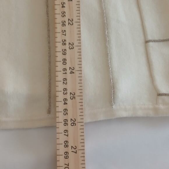 Chico’s Womens Size 2 Ivory Gold Metallic Shimmer Knit Pullover Sweater Top - Picture 10 of 12